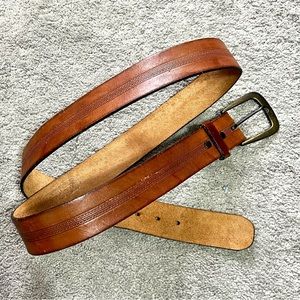 Vintage cognac leather belt
